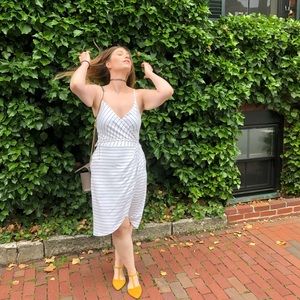 Black & White Pinstripe Tulip Dress | Spring Fave!